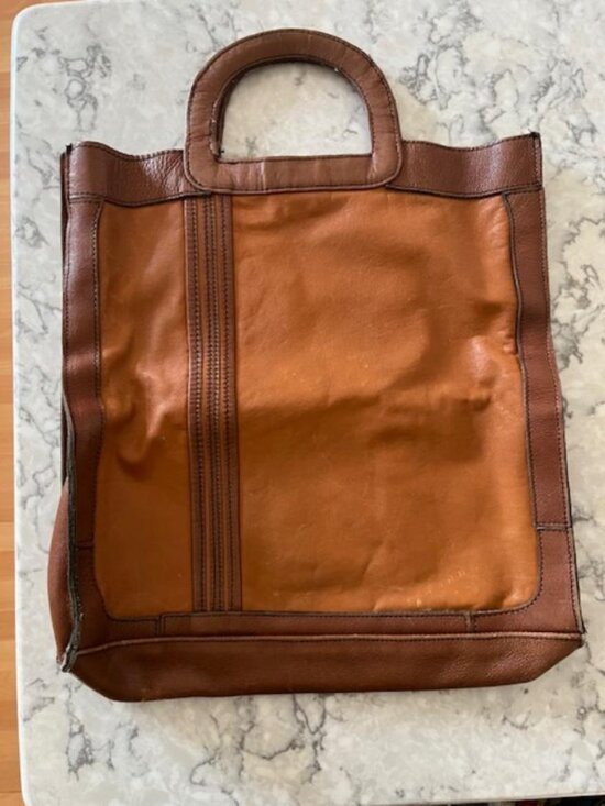Source Unknown Other - UNISEX Fine Quality Soft Leather Executive Tote Bag/Handcrafted/Inner Pocket